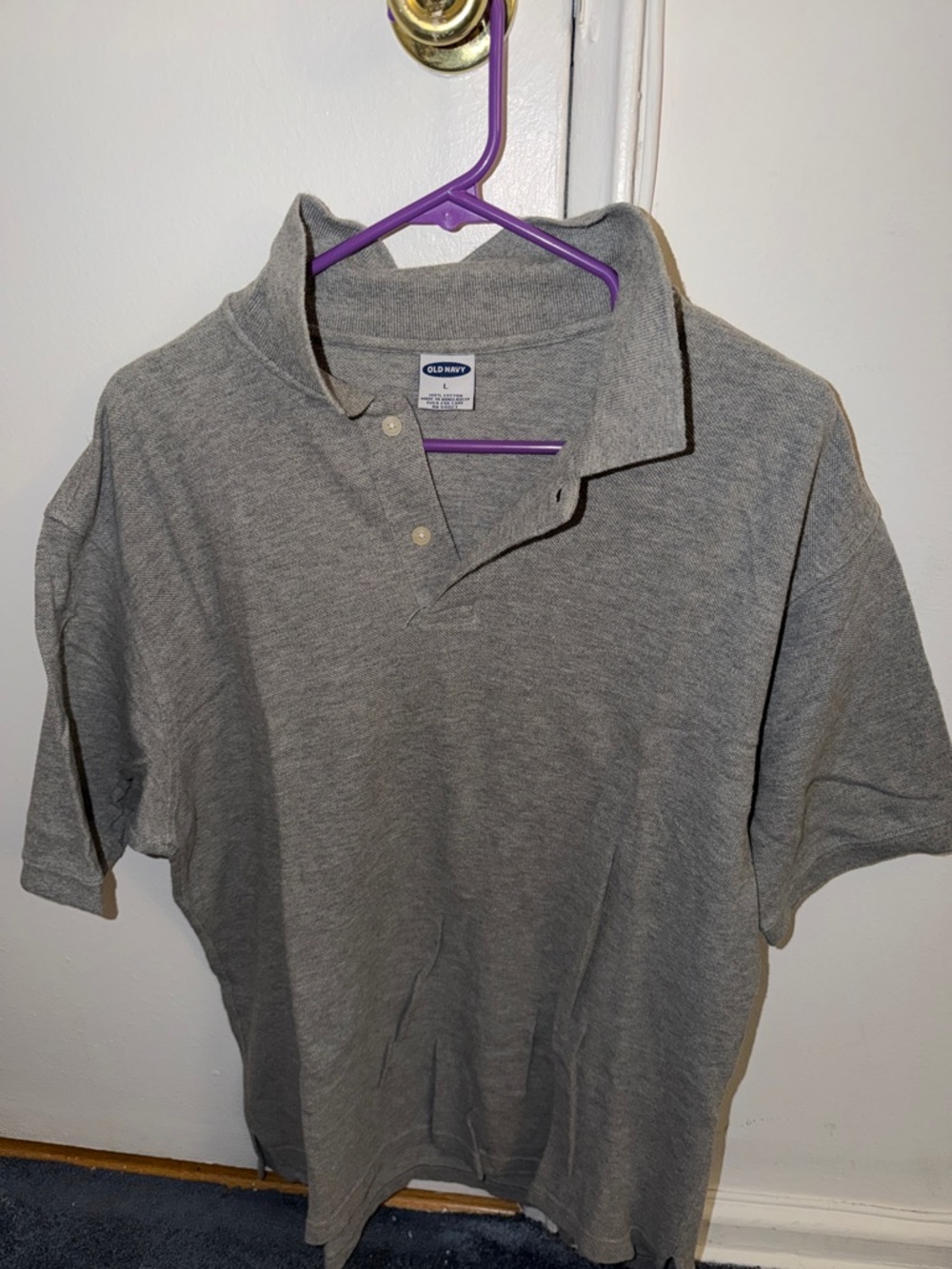 Old Navy Men's Heather Gray Polo Shirt